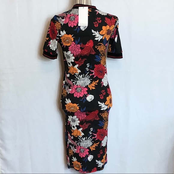 🔴SOLD🔴Zara floral print ribbed bodycon dress sz - Picture 5 of 8